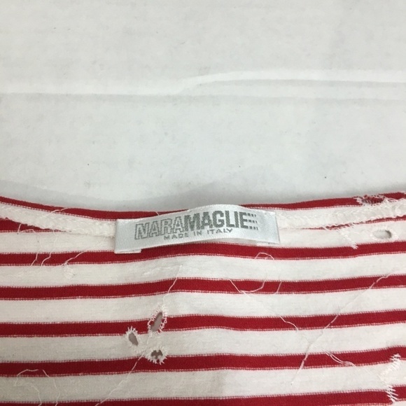 Nara Maglie Women’s striped, embroidered eyelet blouse/ top. - Picture 3 of 10